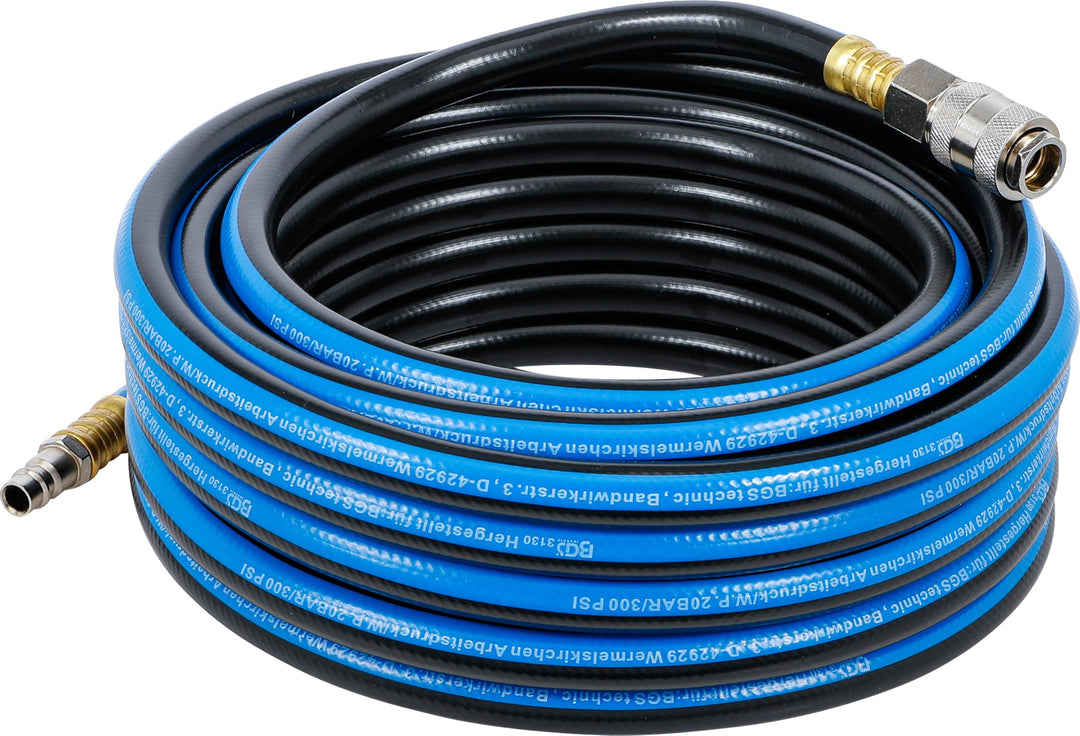 BGS 3130 | Druckluftschlauch | 10 m | Innendurchmesser 8 mm | Druckluftanschluss 1/4" | PVC-Gewebe |