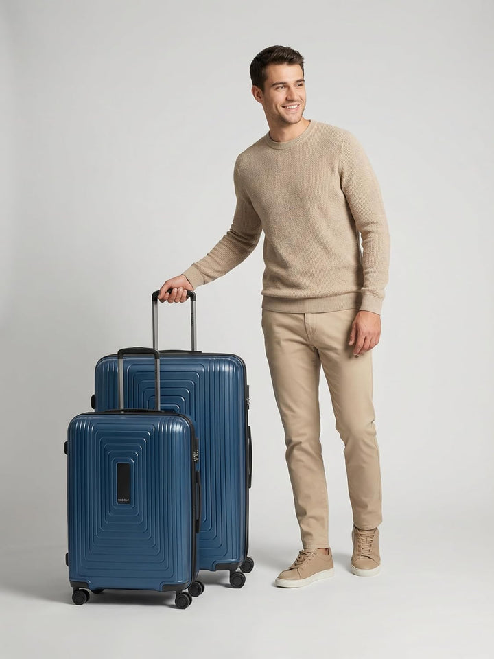 REDOLZ Hartschalen Koffer-Set-2-teilig | L Trolley 52 x 34 x 77 cm - 4,4 kg + M Trolley 46 x 30 x 66