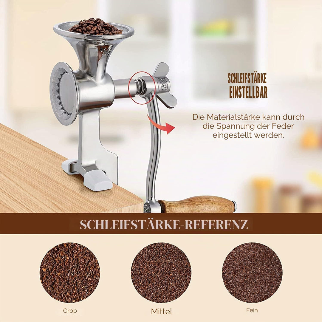 CGOLDENWALL Manuelle Getreidemühle Edelstahl Mohn Mühle Handbetriebene Kaffeemühle mit Feinheit eins