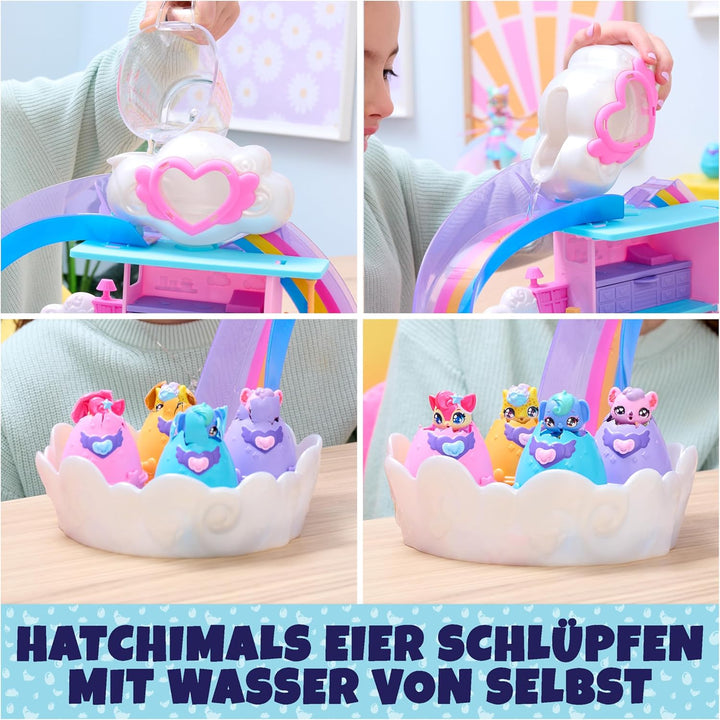 Hatchimals Alive Kinderzimmer Spielset - mit 4 Mini-Figuren in 4 selbstschlüpfenden Eiern und 13 Zub