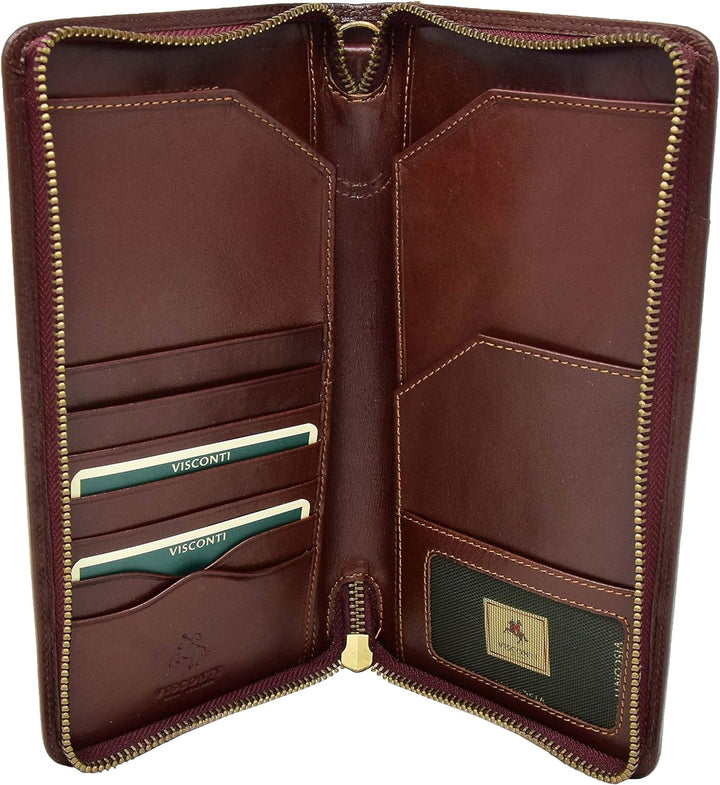 A1 FASHION GOODS Echt Italienisches Leder Reise Reisepass Brieftasche Karten ID Unterlagen Bordkarte