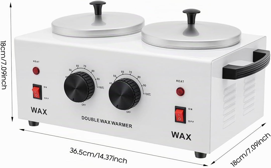 Doppelter Wachswärmer 200W, zur Haarentfernung, Wax Warmer Heater, Wachs Heizungs Maschine mit 2 Töp