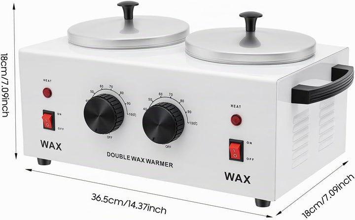 Doppelter Wachswärmer 200W, zur Haarentfernung, Wax Warmer Heater, Wachs Heizungs Maschine mit 2 Töp