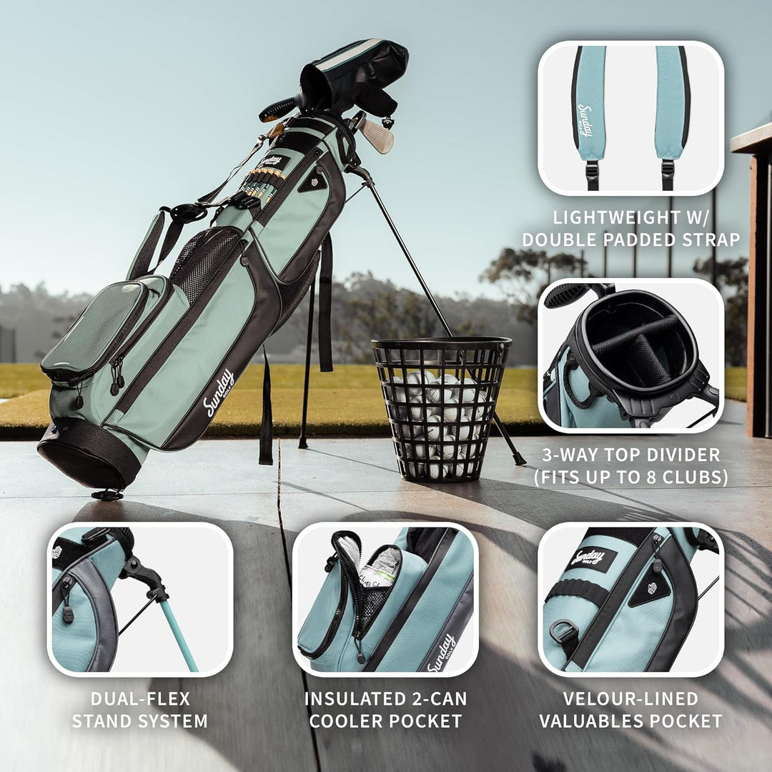 Sunday Golf Loma XL Tasche – Leichte Tasche mit Gurt und Ständer – Einfach zu tragende Pitch n Putt
