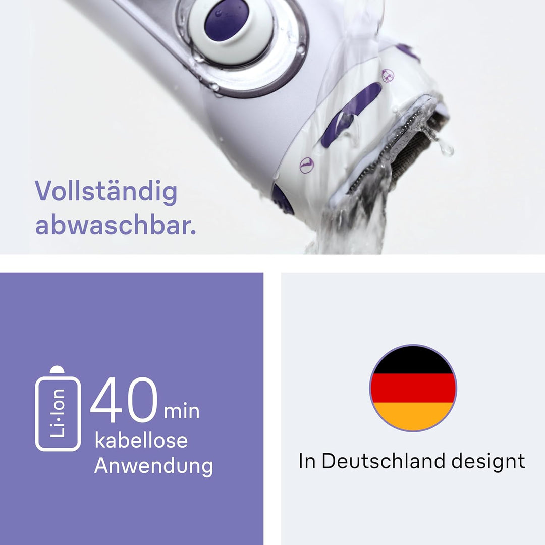 Braun Silk-epil 5-560 3-In-1 Kabelloser Elektrischer Rasierer, Trimmer- und Peeling-System, lila