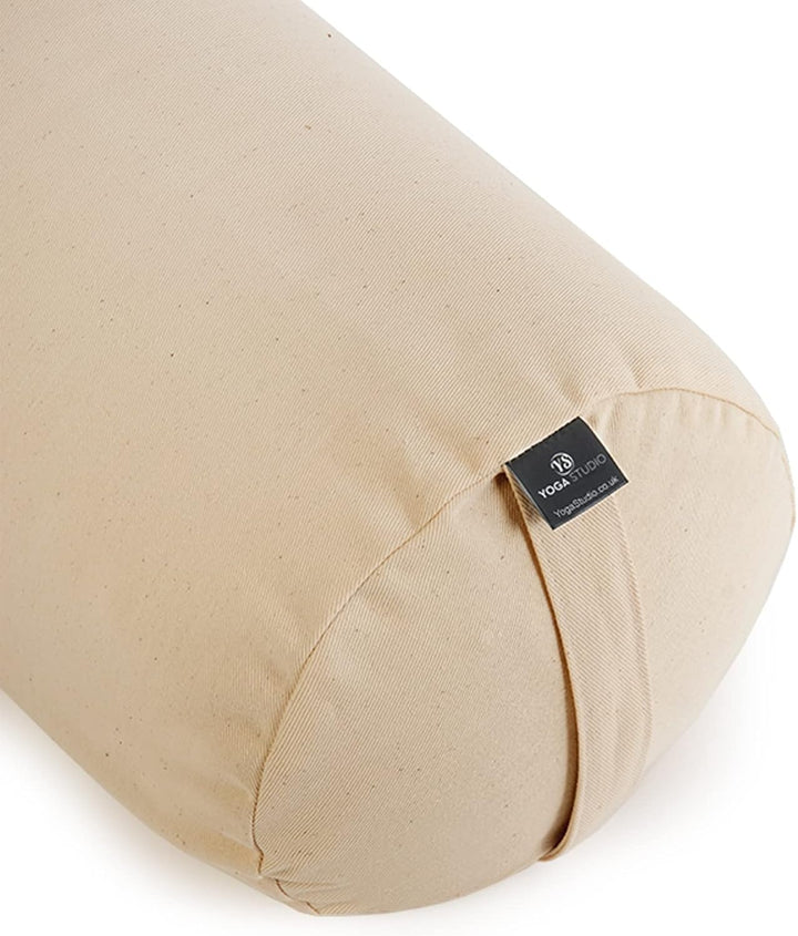 Yoga Studio Lotus Kissen, Baumwolle, mit YKK-Reissverschluss, 23 x 61 cm, Bio-Buchweizen natur, natu