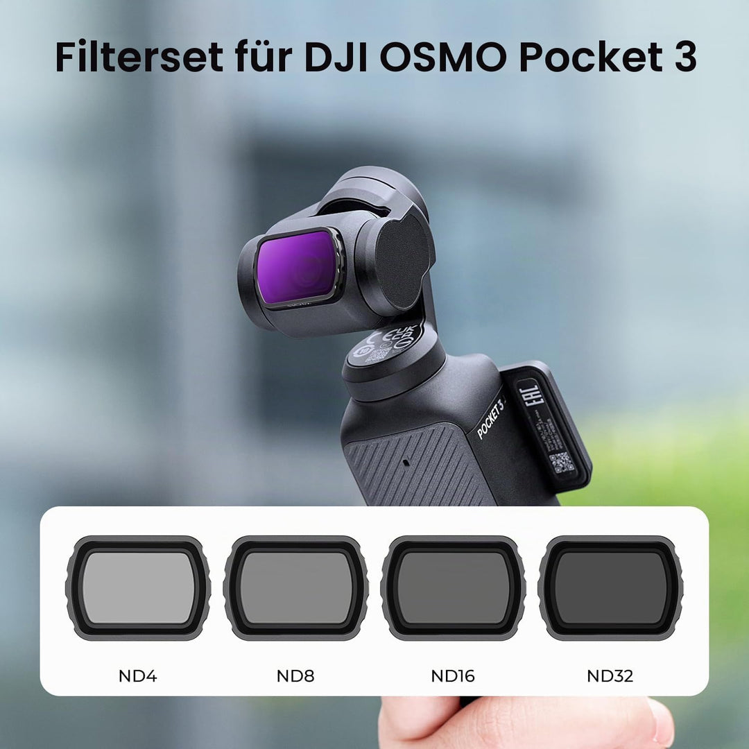 K&amp;F CONCEPT magnetisches ND Filter Set, kompatibel mit DJI OSMO Pocket 3, 4er Pack ND4, ND8, ND16, N