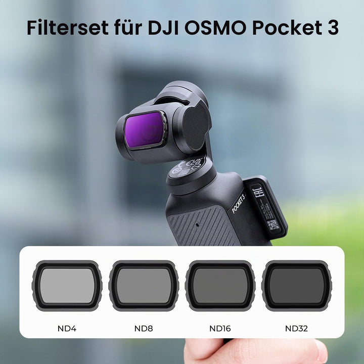 K&amp;F CONCEPT magnetisches ND Filter Set, kompatibel mit DJI OSMO Pocket 3, 4er Pack ND4, ND8, ND16, N