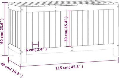 Tidyard Gartentruhe Holz, Aufbewahrungsbox Auflagenbox Kissenbox Gartenbox Kissentruhe Truhe 115x49x