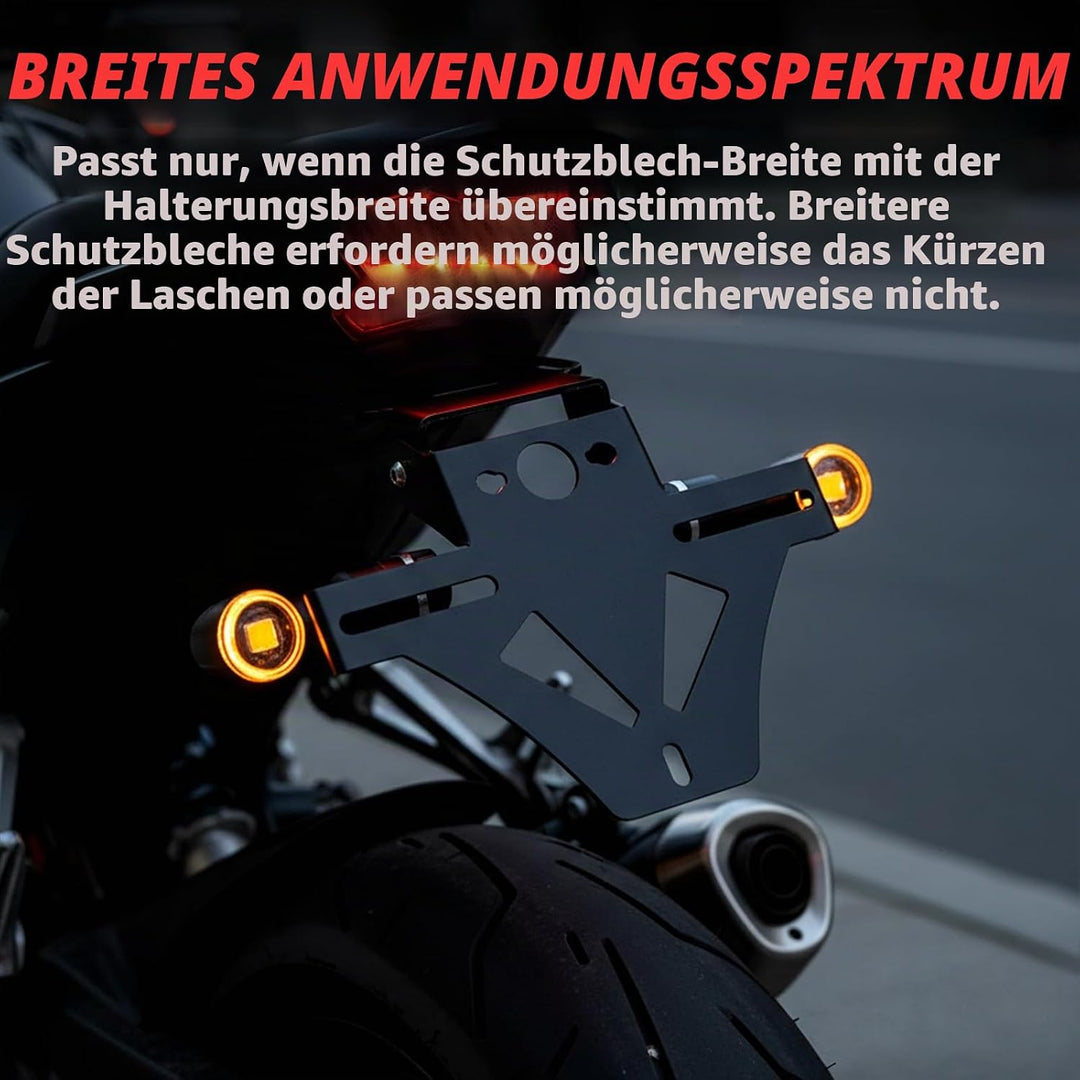 Baceyong Motorrad-Kennzeichenhalter, multifunktionale Motorrad-Halterung Universal-Motorrad-Heck ord