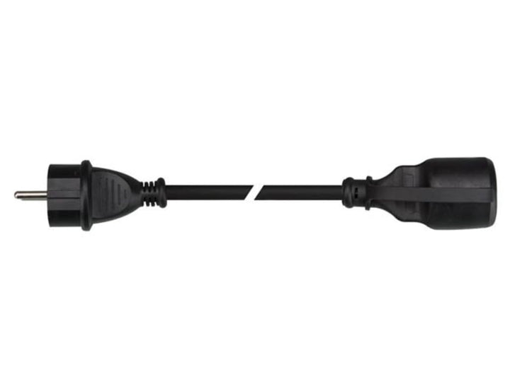 PEREL - EC05R15 Gummi Verlängerungskabel, Kabellänge 5 m, Schwarz 176604