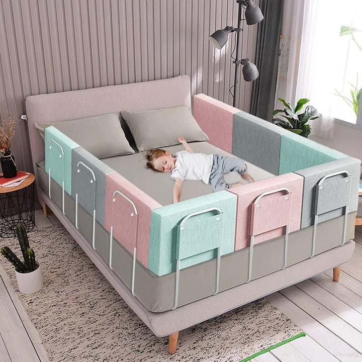 ACXIN 40-60cm Höhenverstellbares Weiches Gitterbett, Sturzsichere Tagesdecke für Kinder, Kinderbettg