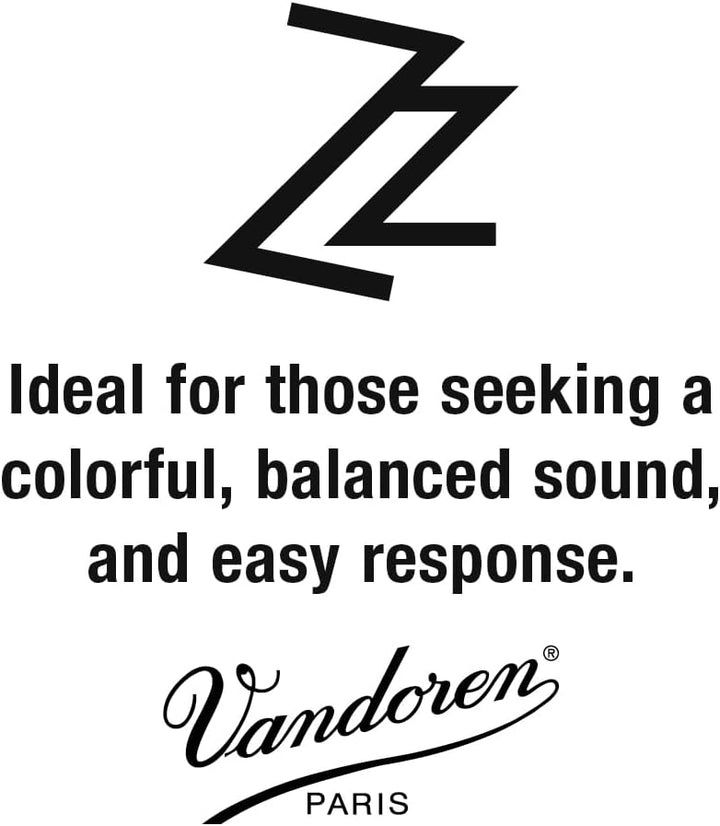 Vandoren SR444 Bari Sax ZZ Blätter Stärke 4, 5 Stück, Schwarz, Stärke 4