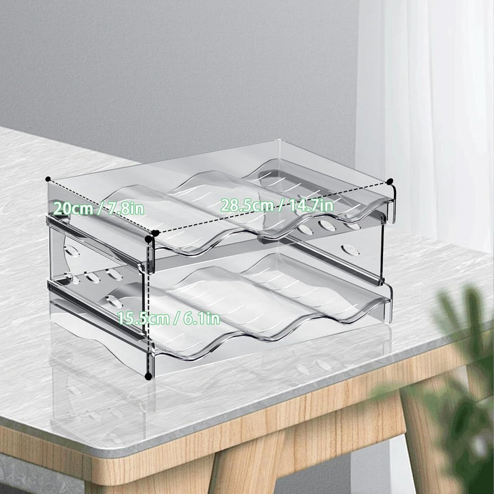 Flaschenregal Stapelbar 2er Fasst 6 Behälter Flaschen Organizer Schrank Flaschenaufbewahrung Flasche