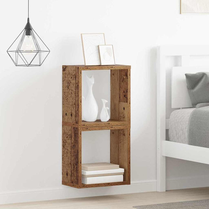 vidaXL Wandregale 2er Set Altholz 26X15X26 cm Massiv Rustikales Design Vielseitig Innenlagerung Wohn
