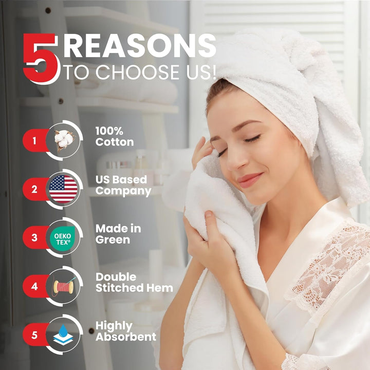 Infinitee Xclusives Luxuriöse Handtücher für Badezimmer, 100% ringgesponnene Baumwolle, 40,6 x 71,1