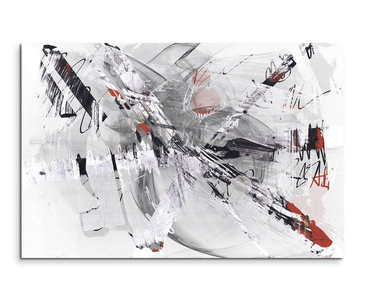 Paul Sinus Art 80x60cm Fotoleinwand Leinwanddruck Kunstdruck Wandbild grau beige rot weiss gemalt