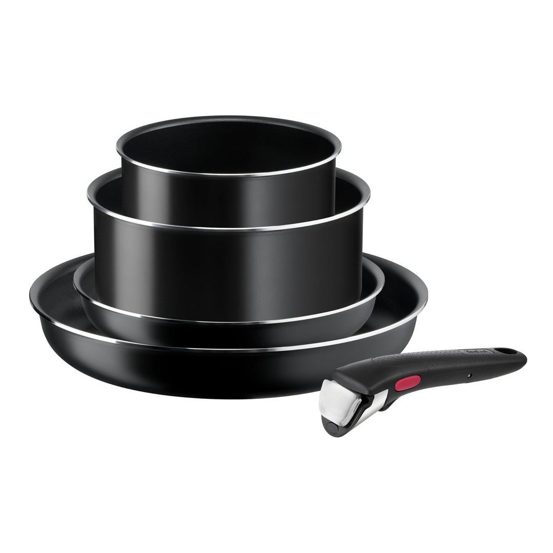 Tefal Ingenio Easy On Pfannen-Set, 2-teilig, 22/28 cm + 2 Stielkasserolle 16/20 cm + abnehmbarer Gri