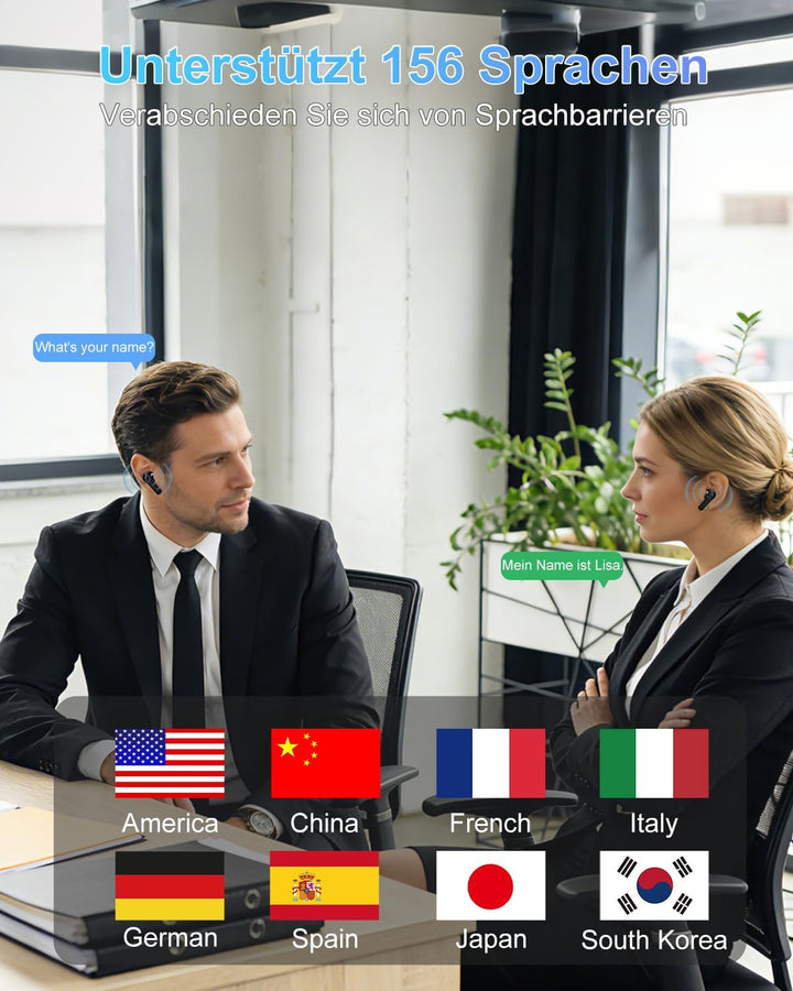 Ki Übersetzer Kopfhörer, Übersetzungskopfhörer mit echtzeit übersetzung, In Ear Translator Earbuds m