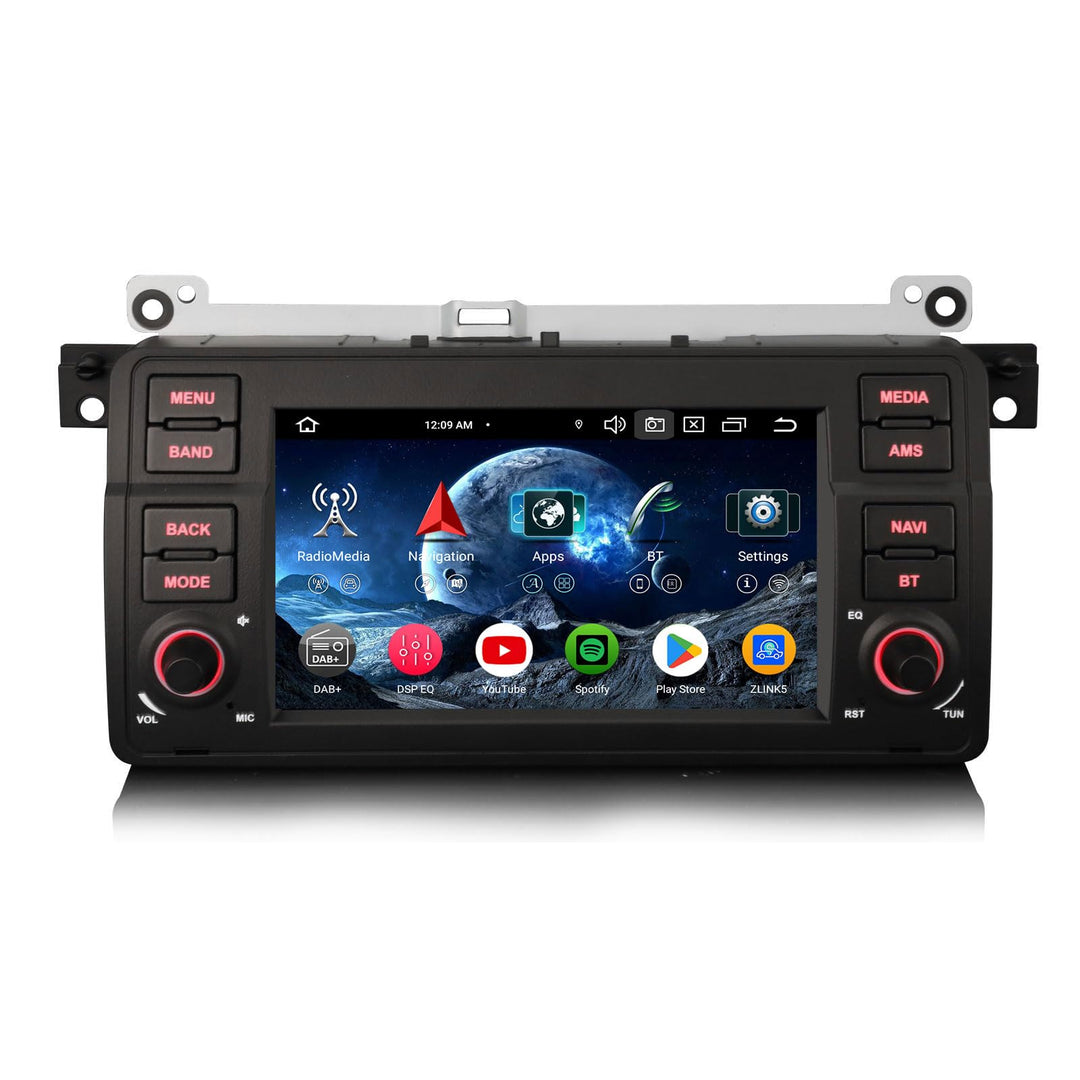 Erisin 8-Kern 4GB+64GB 7 Zoll Android 16 Autoradio für BMW E46 3er 318i 320i 325i M3 Rover 75 MG ZT