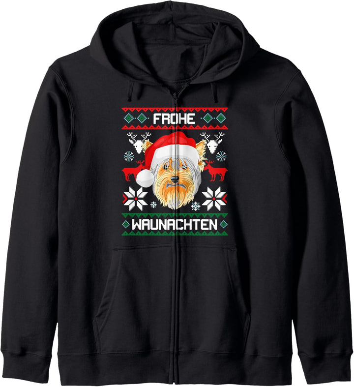 Yorkshire Terrier Frohe Waunachten Weihnachten Hund Yorkie Kapuzenjacke