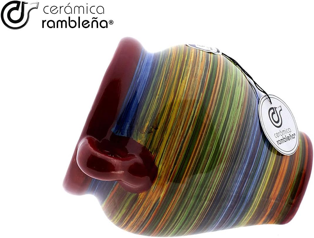 CERÁMICA RAMBLEÑA | Hängetöpfe Orza | Wandtöpfe | Regenbogen Wandtopf - Modell D95 | 100% Handdekori