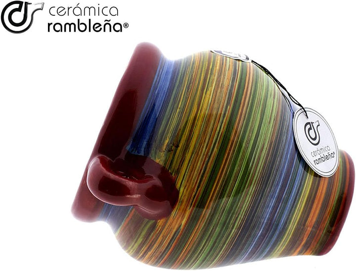 CERÁMICA RAMBLEÑA | Hängetöpfe Orza | Wandtöpfe | Regenbogen Wandtopf - Modell D95 | 100% Handdekori
