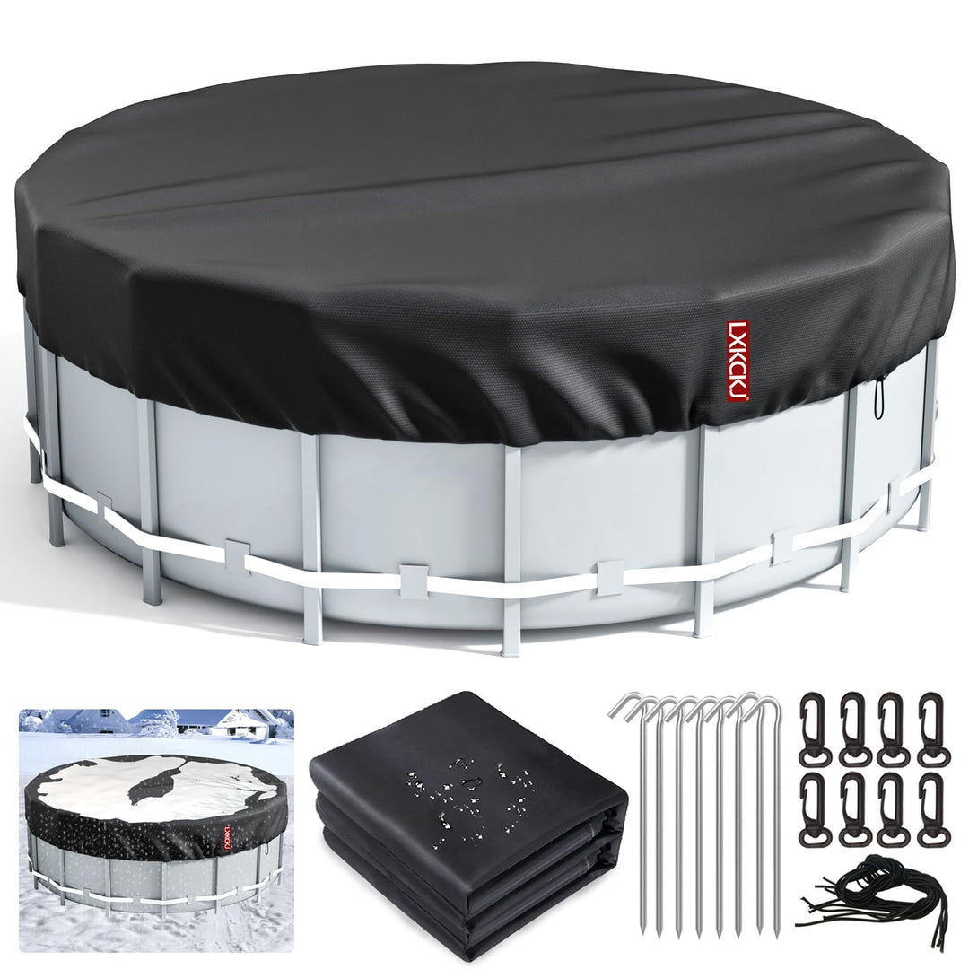 LXKCKJ Runde Poolabdeckung für oberirdische Pools- Lagertank Poolabdeckung mit Kordelzug Design-Whir