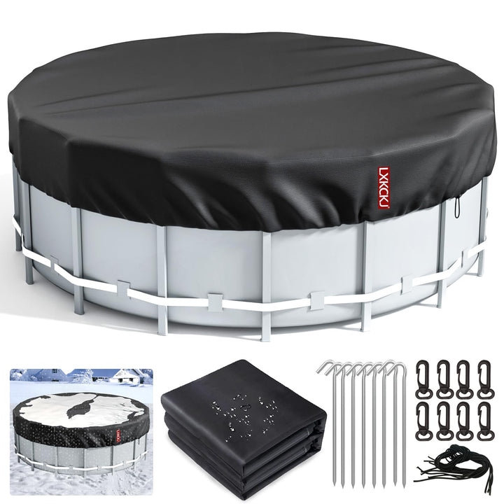 LXKCKJ Runde Poolabdeckung für oberirdische Pools- Lagertank Poolabdeckung mit Kordelzug Design-Whir