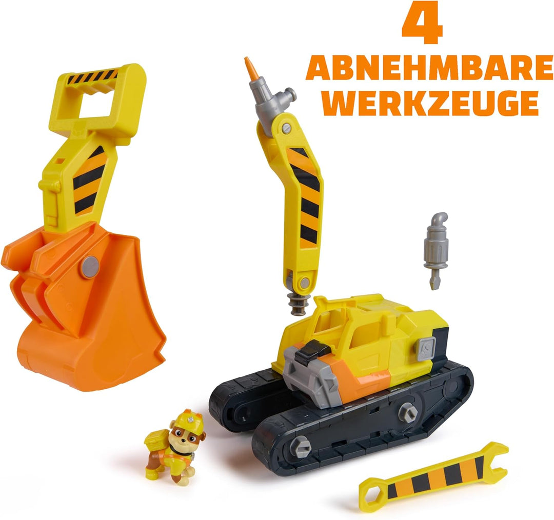 Rubble & Crew – Rubbles extragrosser 2-in-1 Premium-Bagger und Planierraupe mit Werkzeug, 35 cm, ink