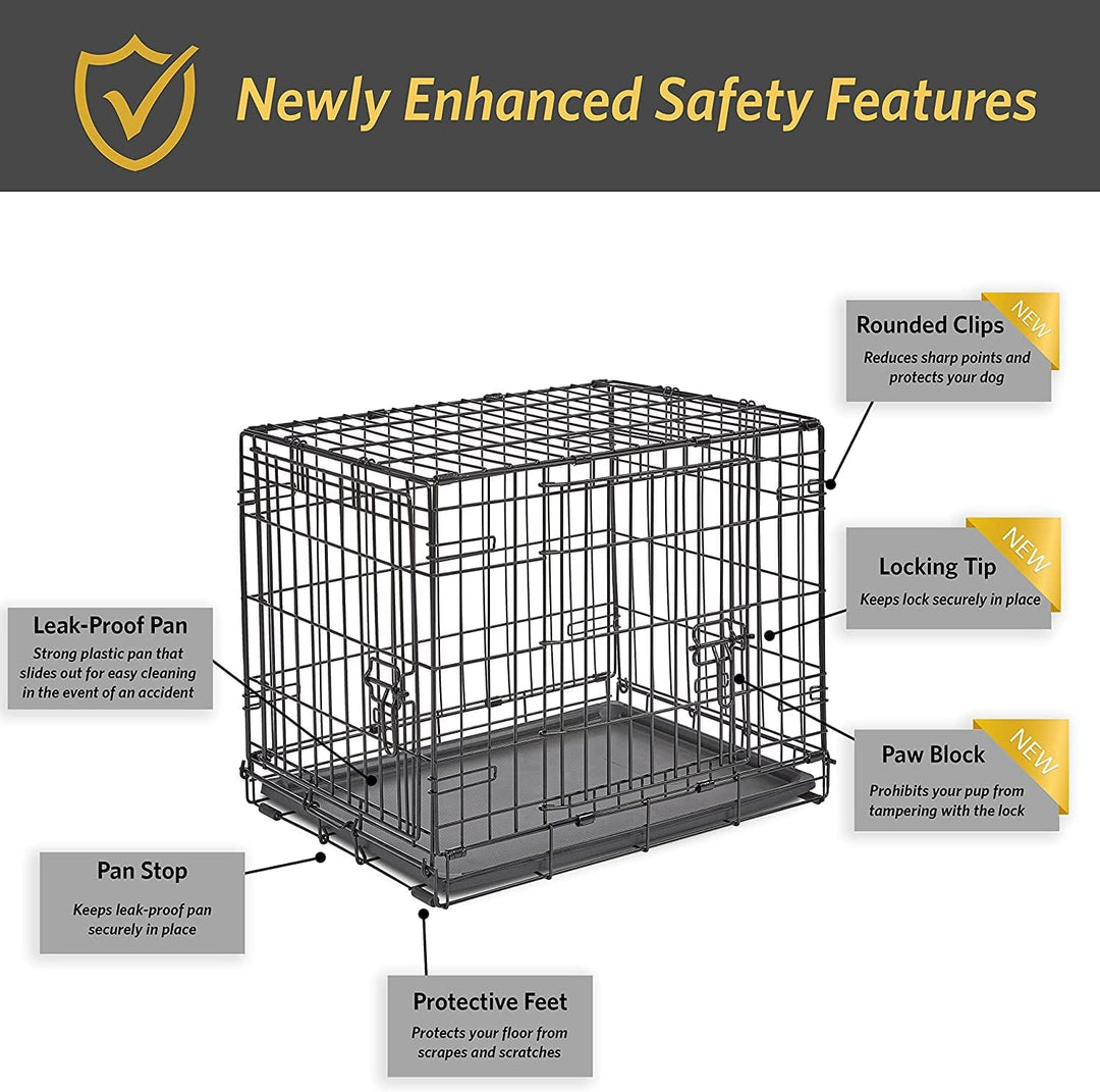 New World B24 Hundebox, mit Doppeltür, 61 cm, für kleine Hunderassen, mit auslaufsicherer Bodenwanne