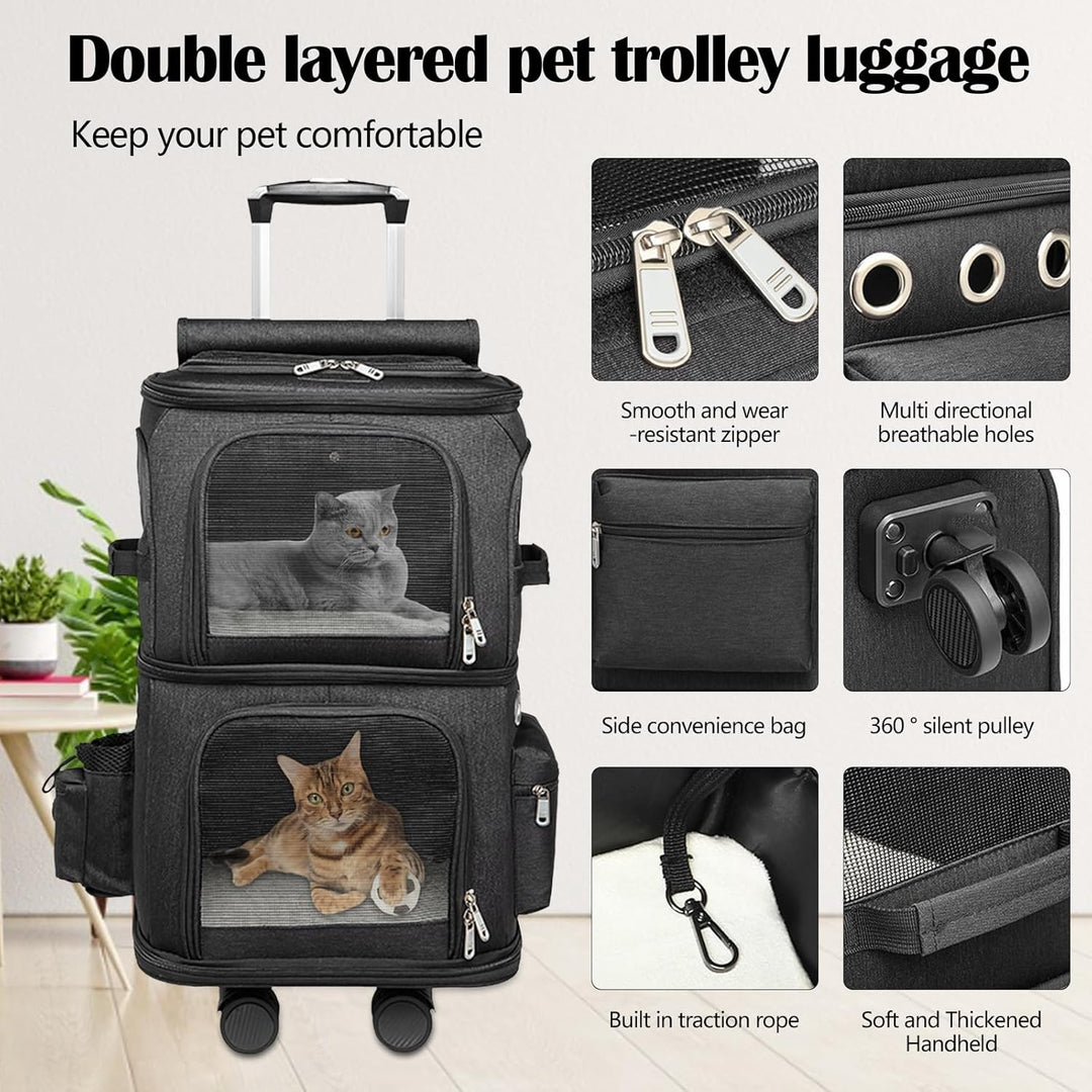 Katzenrucksack, Katzentrager Rucksack mit Zwei Fächern Haustier Hunde Katzen Rucksack Raumkapsel mit