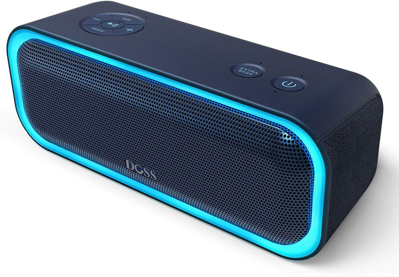 DOSS Bluetooth Lautsprecher, SoundBox Pro Musikbox Bluetooth, 20W, Mehrfarbige Lichter, IPX5-Wasserd