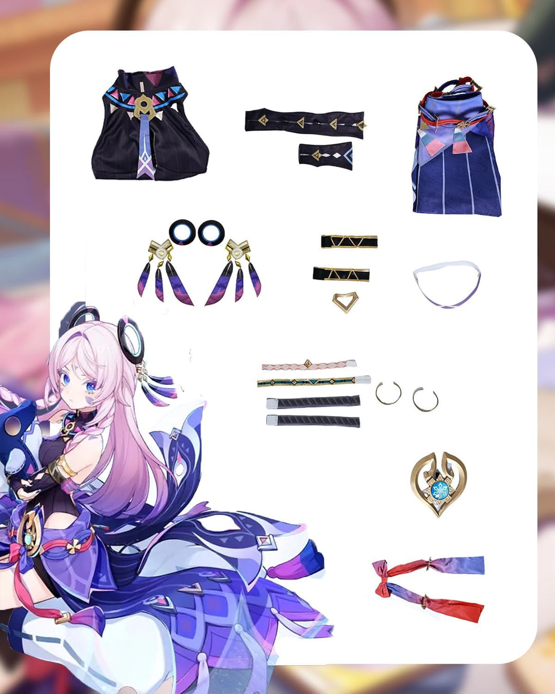 CR ROLECOS Lynette Cosplay Magischer Assistent Lynette Kostüm Outfit Charaktere Uniform Kleid Full S