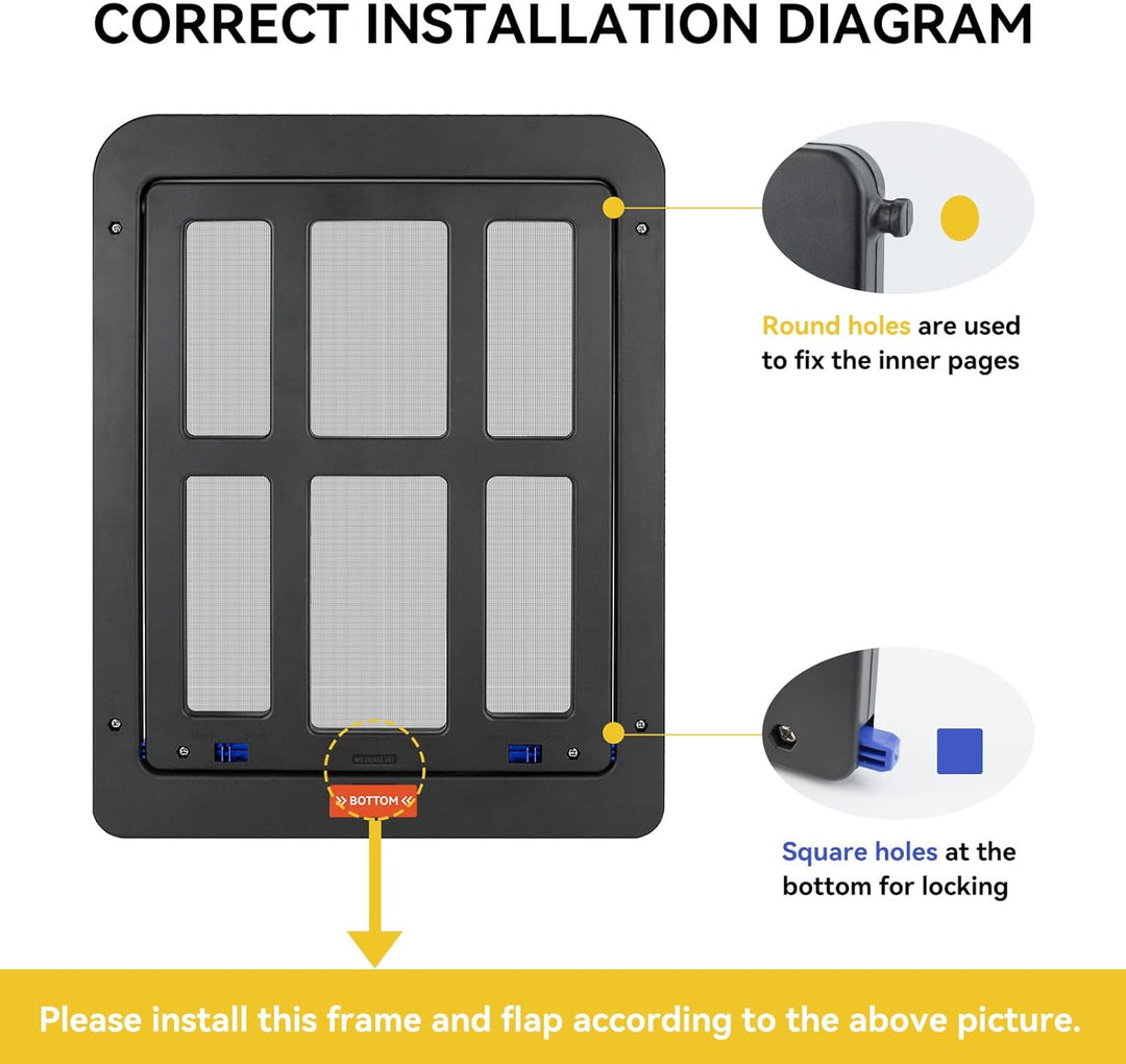 Enjoying Haustier-Bildschirm-Hundetür 21 x 24,5 cm Katzentür mit Magnetklappe Abschliessbar Hundetür