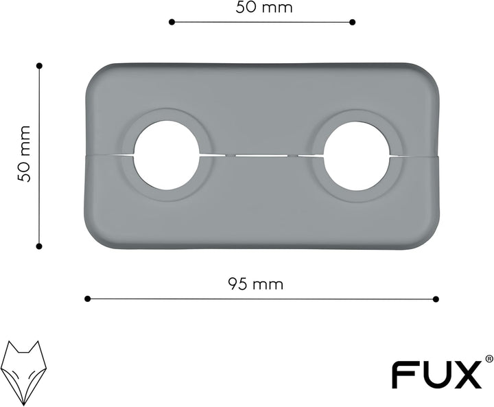 FUX 3 STÜCK Doppel Heizungsrohr Rosette, 12mm - 21,3mm, 2-teilig, Heizung, Rohrabdeckung, Abdeckrose