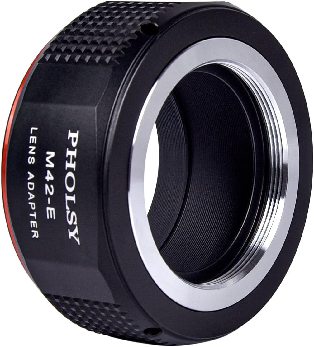 PHOLSY Objektivadapter für M42 42mm Schraubmontage-Objektiv auf Sony E Kameragehäuse für Sony a7 a60