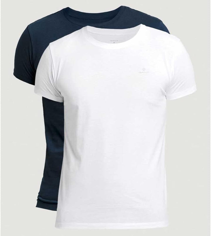 GANT Herren T-Shirt MIT Rundhalsausschnitt 2ER Pack, Navy / White