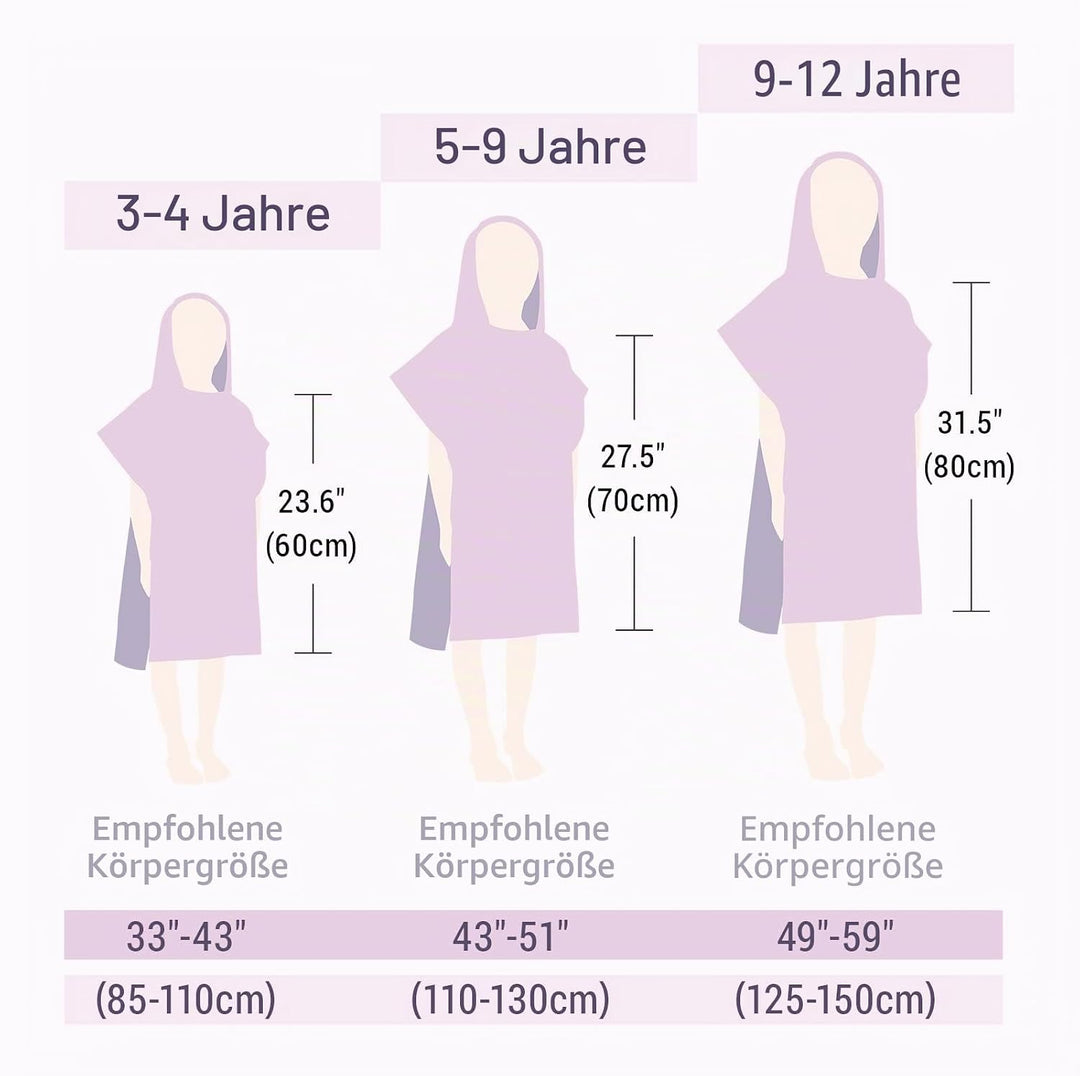 BANGSAUR Kinder Strand Pool Bad Kapuze Poncho Handtuch, 100 Baumwolle Surf Wickeltücher Wickel, Baby