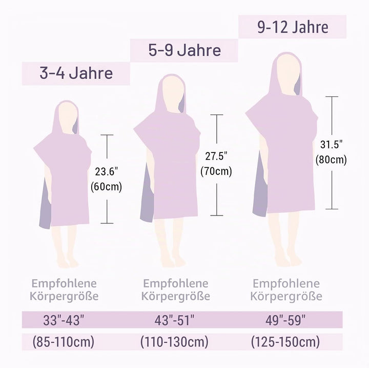 BANGSAUR Kinder Strand Pool Bad Kapuze Poncho Handtuch, 100 Baumwolle Surf Wickeltücher Wickel, Baby