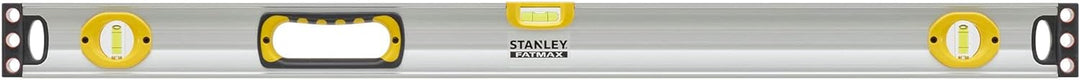 Stanley FatMax Wasserwaage II (90 cm Länge, 1 horizontale/2 vertikale Libellen, Hohlprofil, Aluminiu