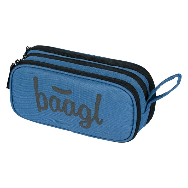 Baagl Federmäppchen Schule Federmappe mit 3 Fächer Teenager - Ocean Blue | Diese Federtasche und das