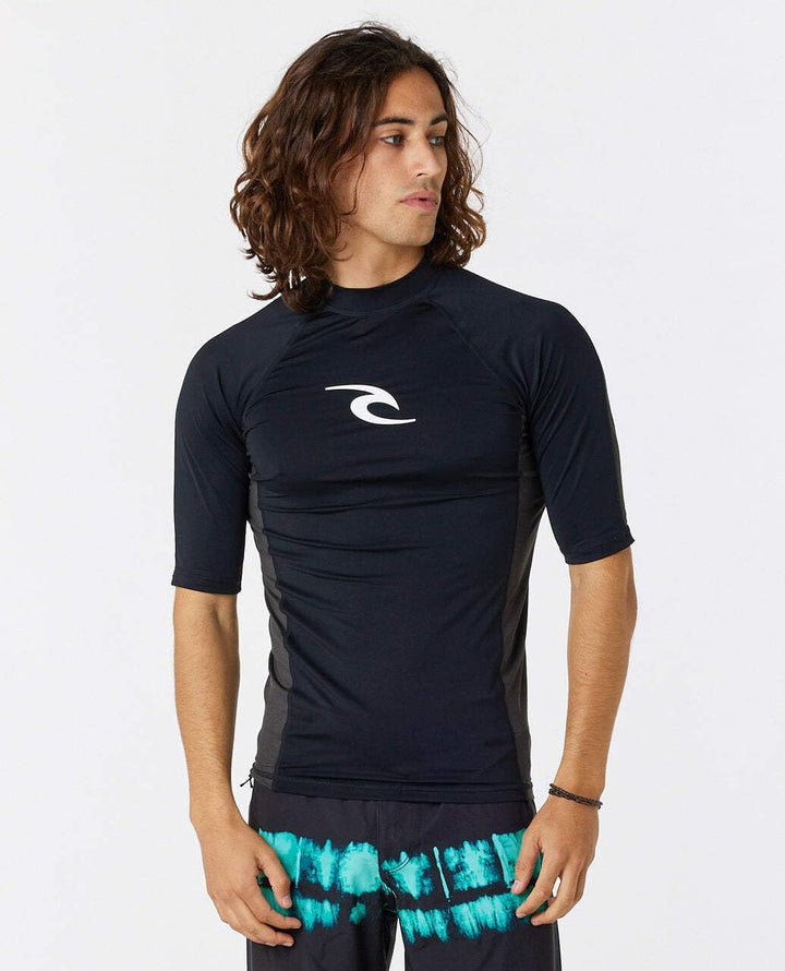 Rip Curl Herren Waves UPF 50 Performance Short Sleeve Rashguard Rash-Guard-Shirt M Gelb, M Gelb