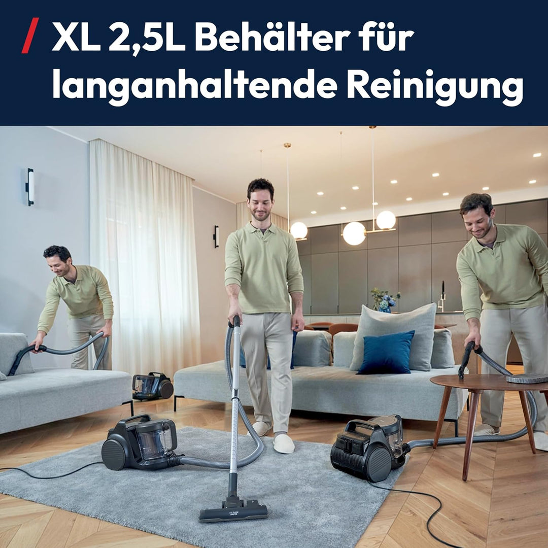 Hoover HP2 leistungsstarker Bodenstaubsauger ohne Beutel für Hartböden & Teppiche, leicht & kompakt,