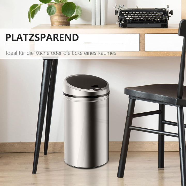 Ribelli Edelstahl Mülleimer 40 Liter - Abfalleimer mit Sensor - automatisches Öffnen und Schliessen