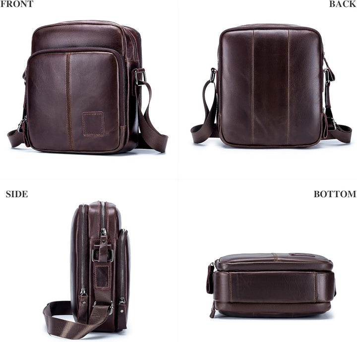 BAIGIO Schultertasche Umhängetasche Herren Leder Vintage Herrentasche Messenger Bag mit Schultergurt
