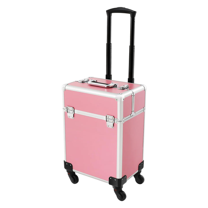 Schminkkoffer 3-in-1 Rollkoffer Klein -Trolley Aufbewahrungskoffer Reisen Friseurkoffer mit Faltbare