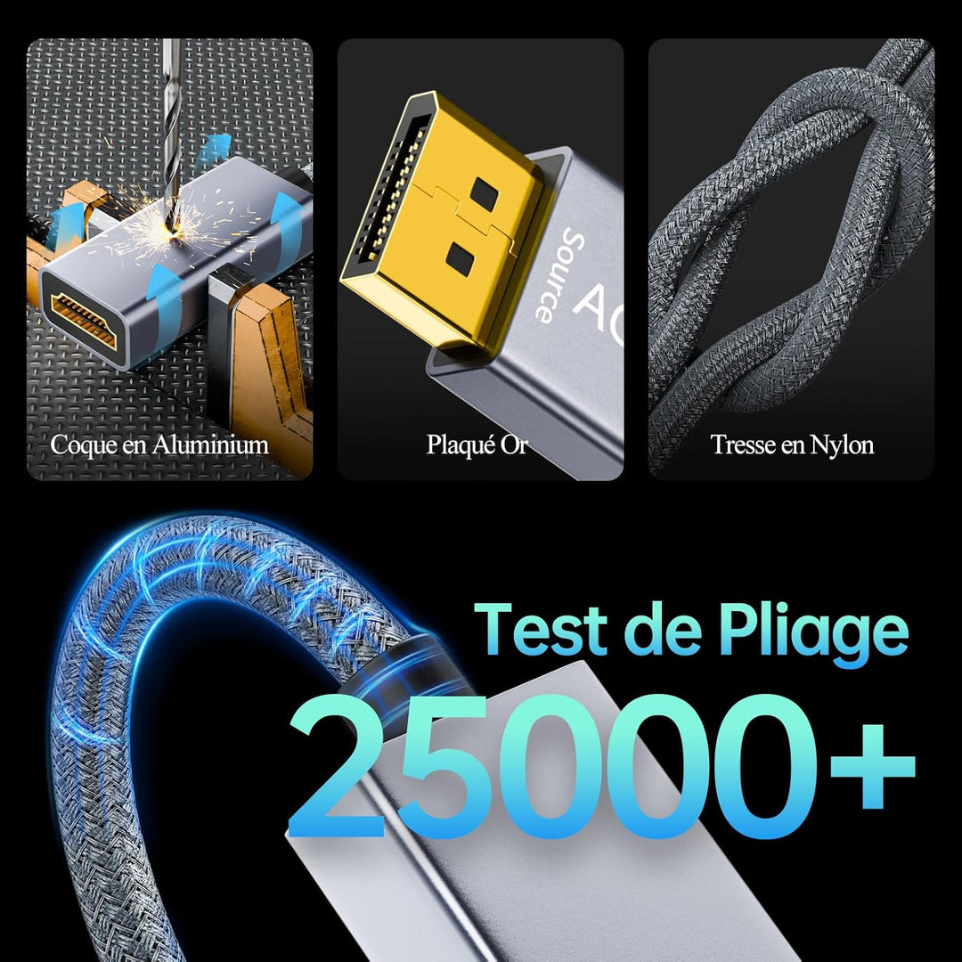 DisplayPort Adapter 1.4 auf HDMI 2.1 Unidirektional - 8 K @ 60 Hz 4 K @ 240 Hz, Quelle DP auf HDMI D