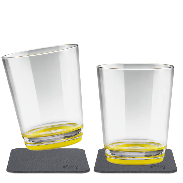 silwy® rutschfeste, bruchsichere Magnet-Trinkbecher (2er Set) in der Farbe Oh Yellow inkl. Zwei Meta