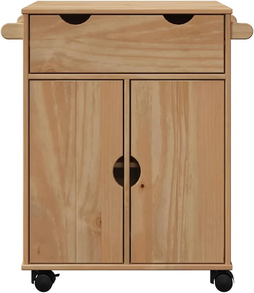 vidaXL Küchenwagen, Regal mit Aufbewahrung, Servierwagen, Rollwagen, Haus-Organizer, 59 x 45 x 80 cm